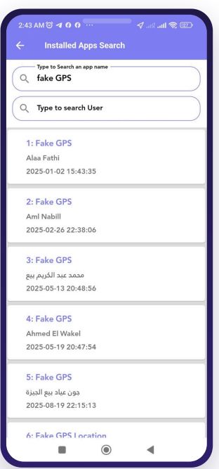 Suspicious users — installed Fake GPS apps